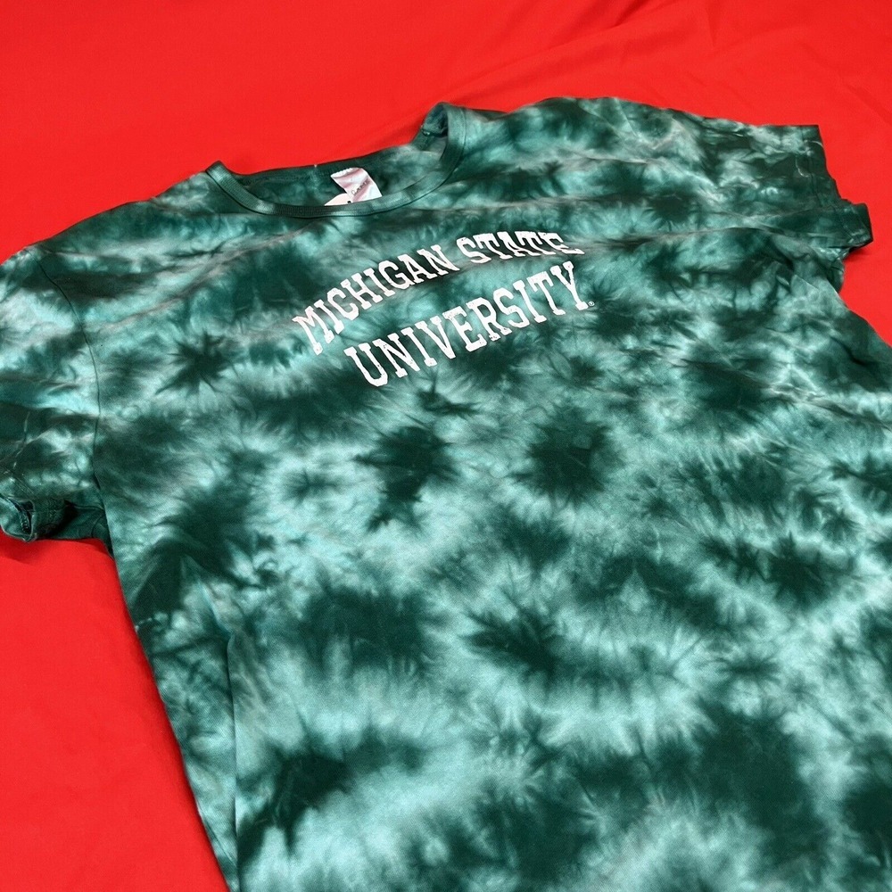Game Michigan State University / Women's Shirt Top / Size XL‎ / Green Tie Dyed